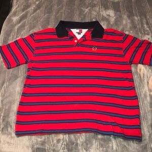 Large Tommy Hilfiger Red/Blue Striped Polo